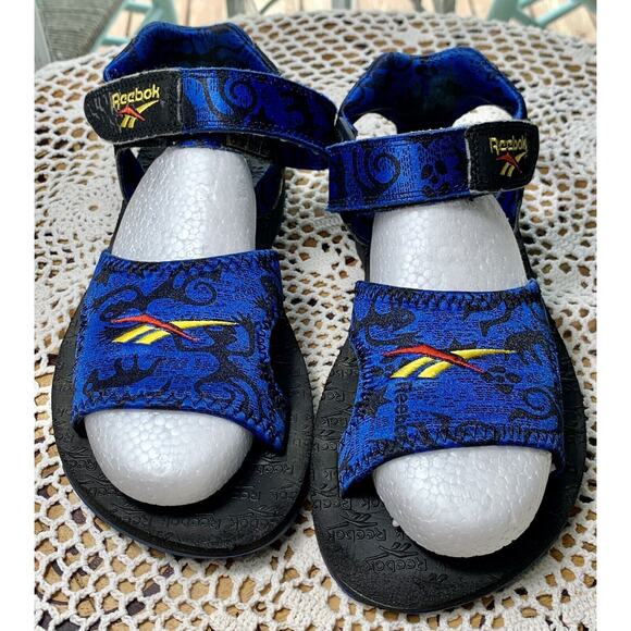 Vintage 90s Rare Reebok Mens Sz 7 M Blue/Black Sport Athletic Sandals sku 605 - Picture 6 of 12